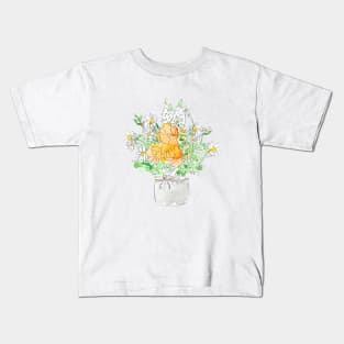 orange and white wild flowers in pot Kids T-Shirt